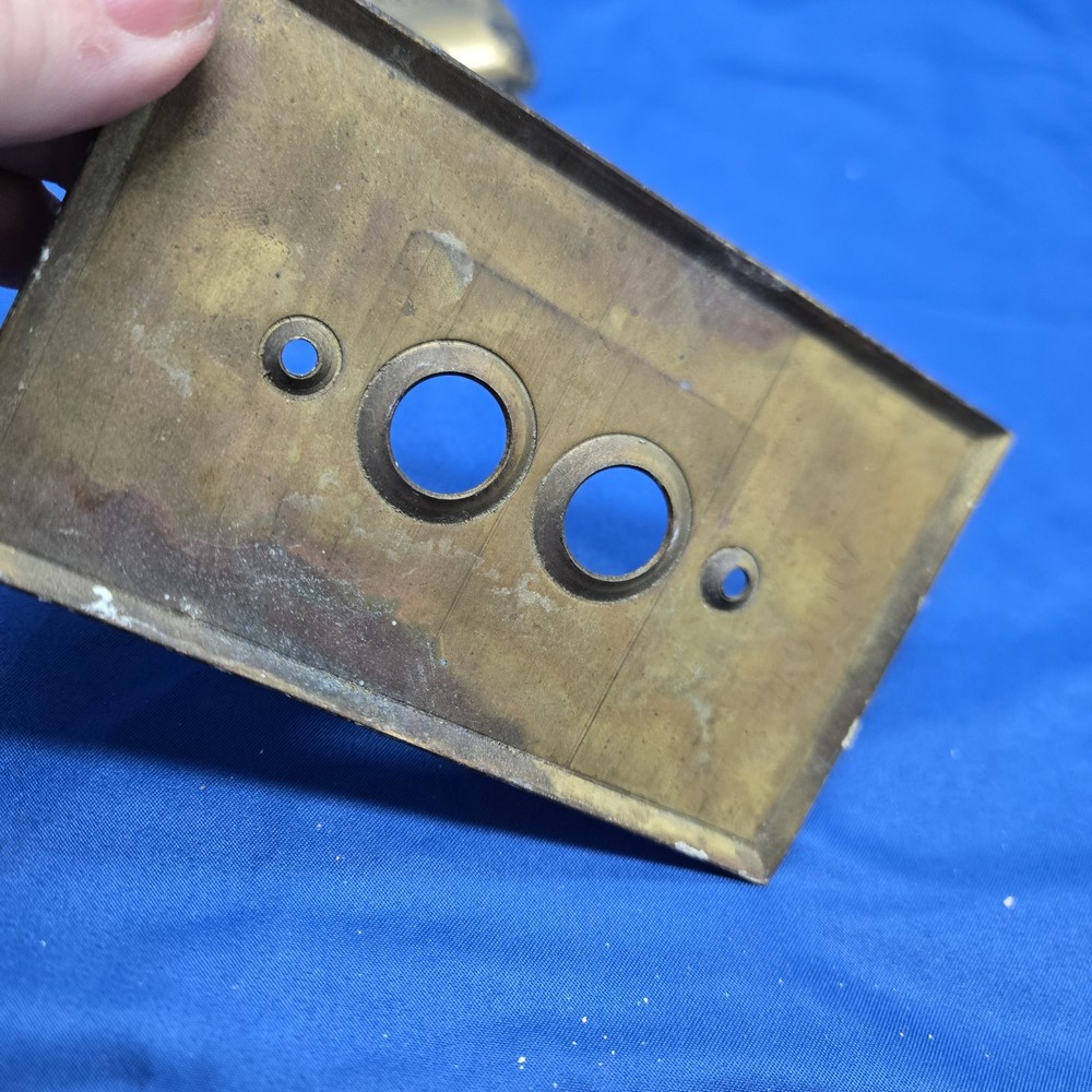 vintage brass switch plate cover Lot 7 India Rope Eagle Toggle Push Button