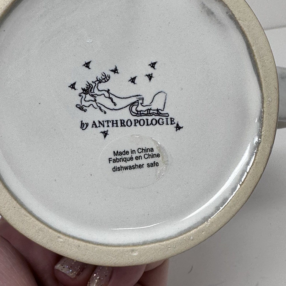 Anthropologie Winter Mitten Mug - “M”