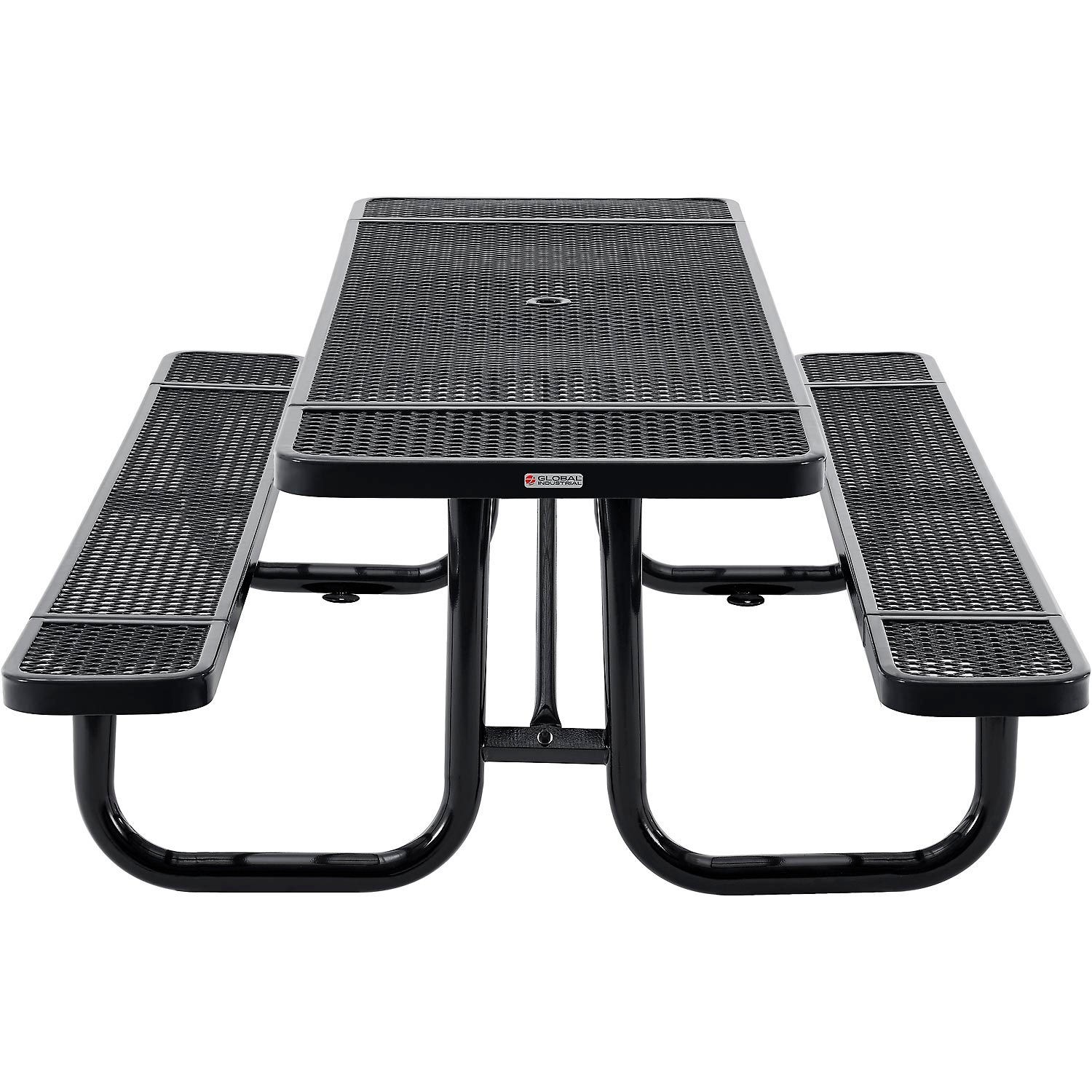 Global Industrial 8' LRectangular Picnic Table Expanded Metal Black