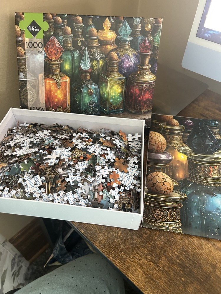 Magical Potions Bottles 1000 Piece Jigsaw Puzzle Complete