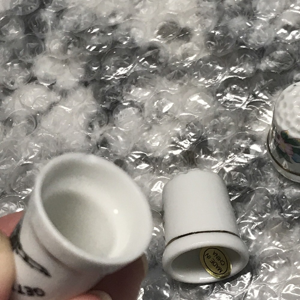 7 Assorted Porcelain Souvenir Thimbles Thimble