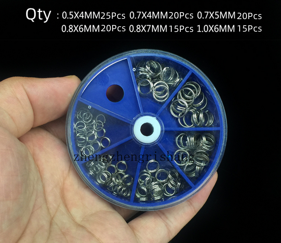 115PCS/Box Stainless Steel Split Ring Jump Rings Round Double Ring Connectors