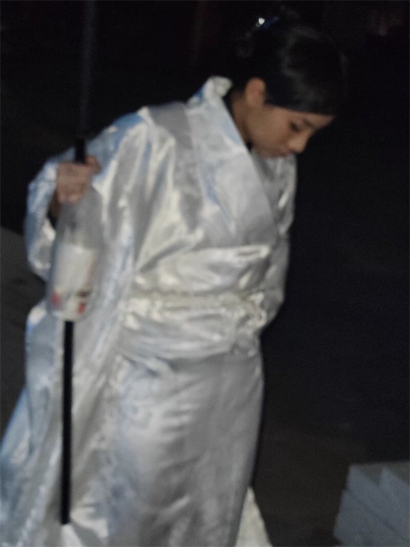 Japanese Kimono Furisode Dress Show Traditional Women White Jacquard Costume