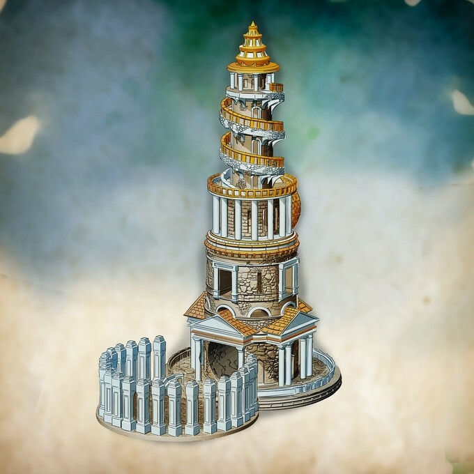 Mediterranean Temple Dice Tower