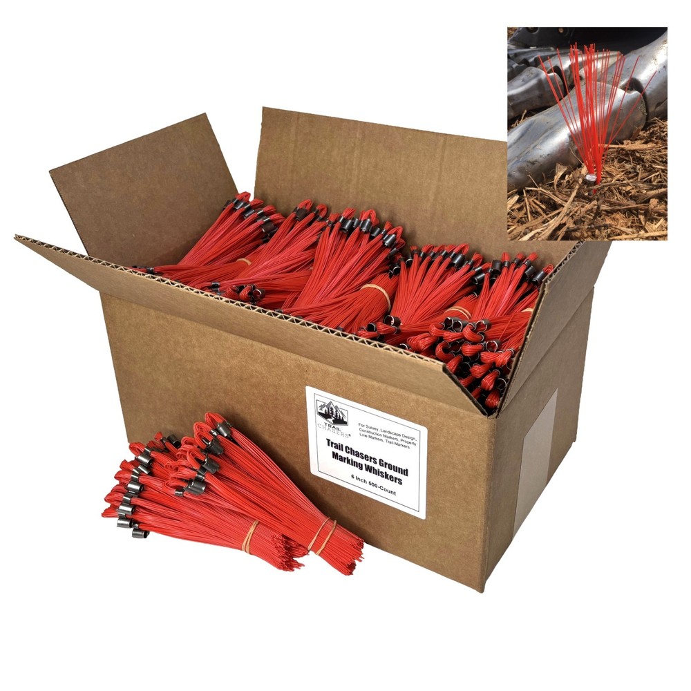 Trail Chasers Orange 6" Marking Flags 500 Pack Survey Construction Landscaping