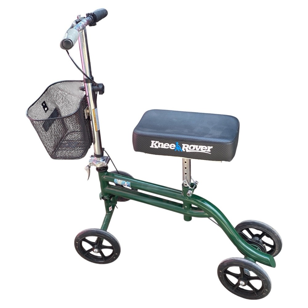 KneeRover Steerable Knee Scooter Green Adjustable Foldable