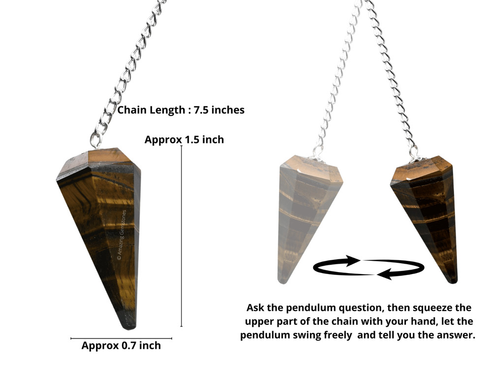 Tiger Eye Agate Dowsing Crystal Pendulum