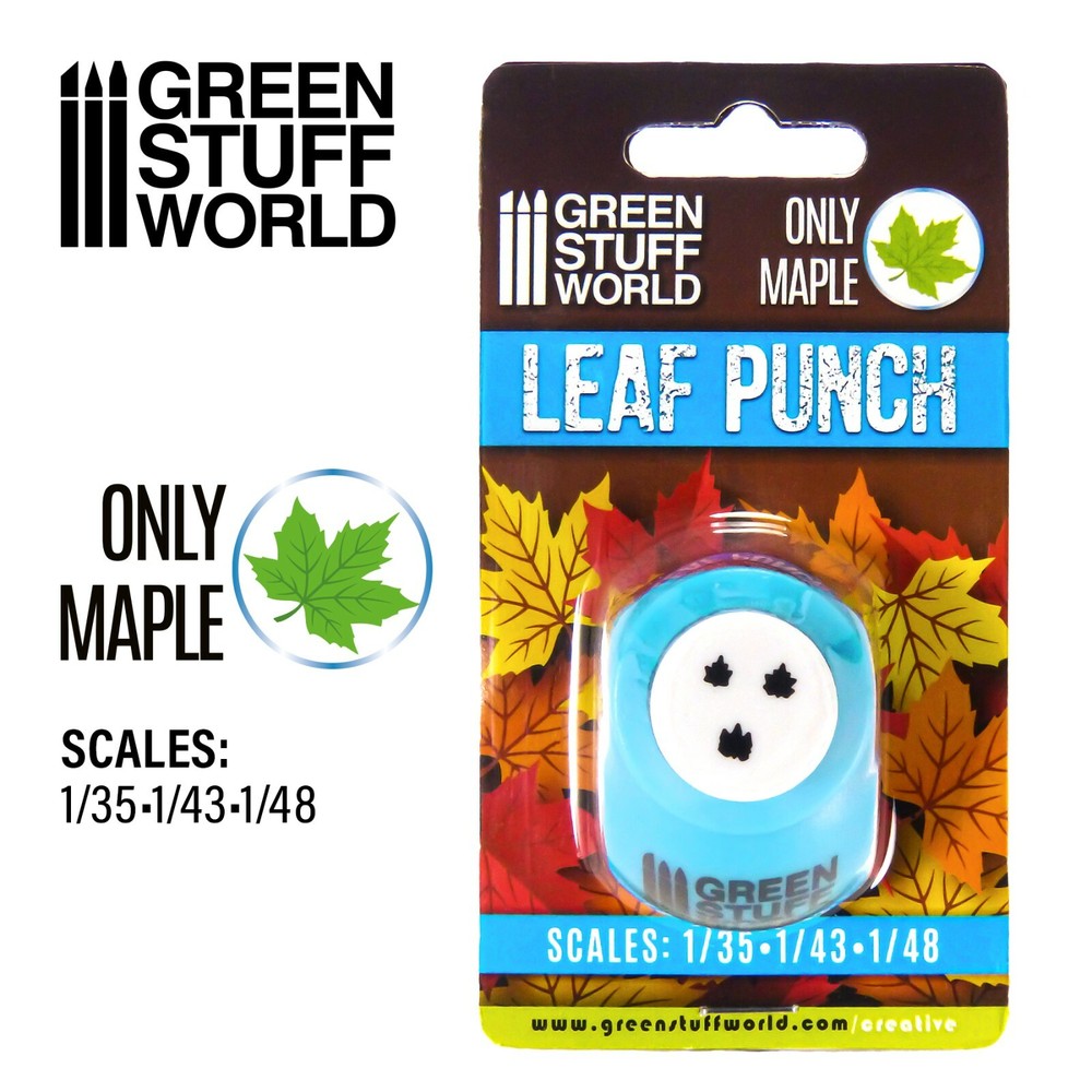 Miniature Leaf Punch - MEDIUM BLUE - Leave maker tool dioramas scenery bases