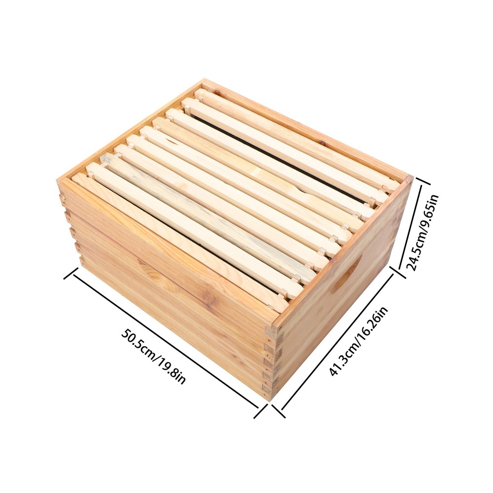 10 Frame 4 Layer Bee Hive Beeswax Coated Includes Beehive Frames and Foundations