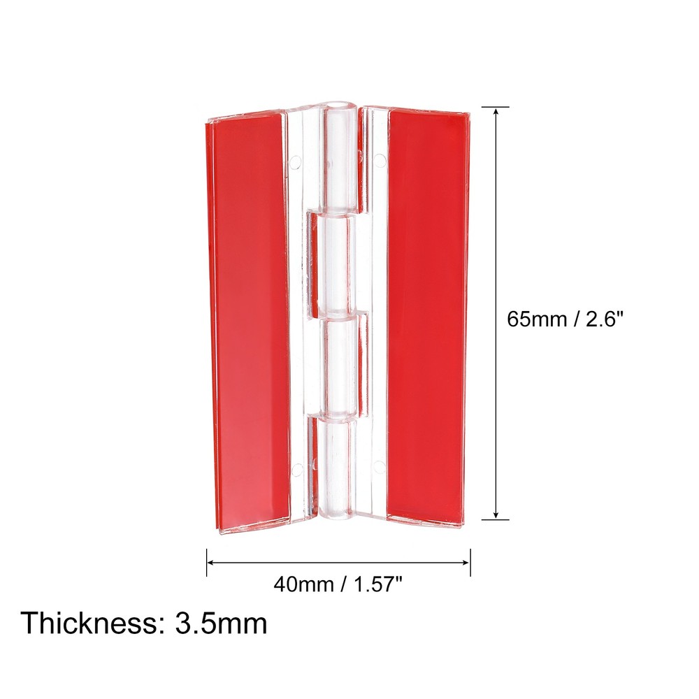 2pcs acrylic hinges, 65x40mm self-adhesive transparent hinge