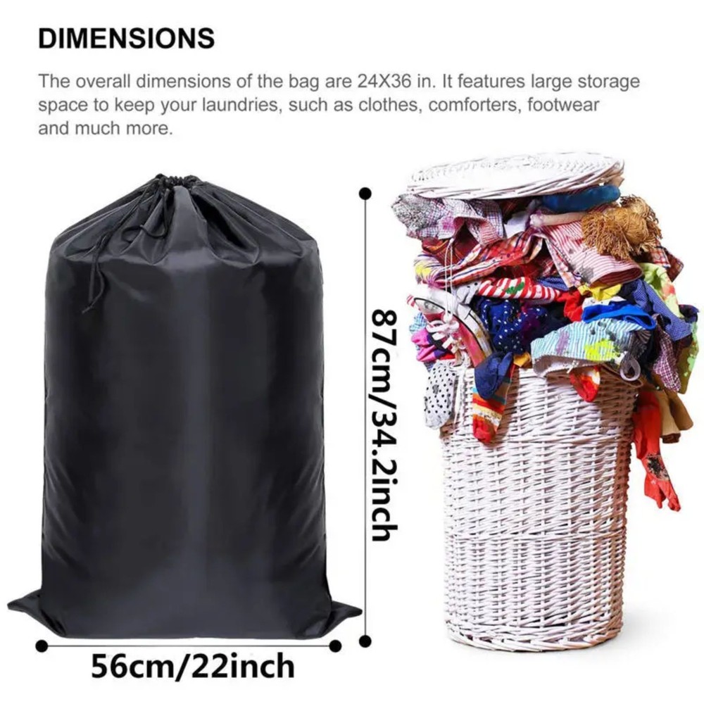 Extra Large Laundry Bag Backpack Heavy Duty Washing Clothes Drawstring 56x87 CM