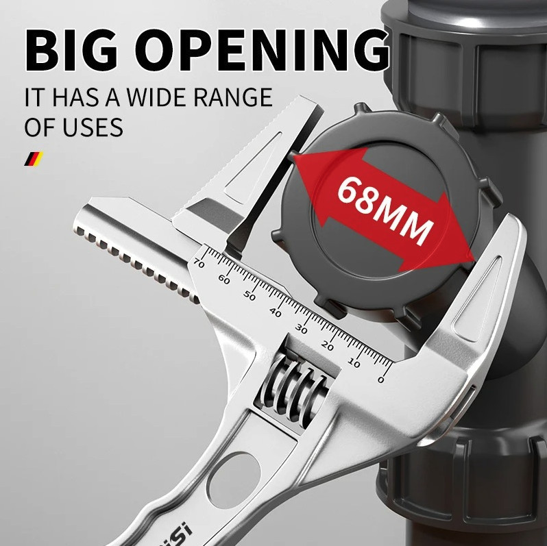 1pc Multifunction Adjustable Wrench Large Opening Bathroom Tool - NEW
