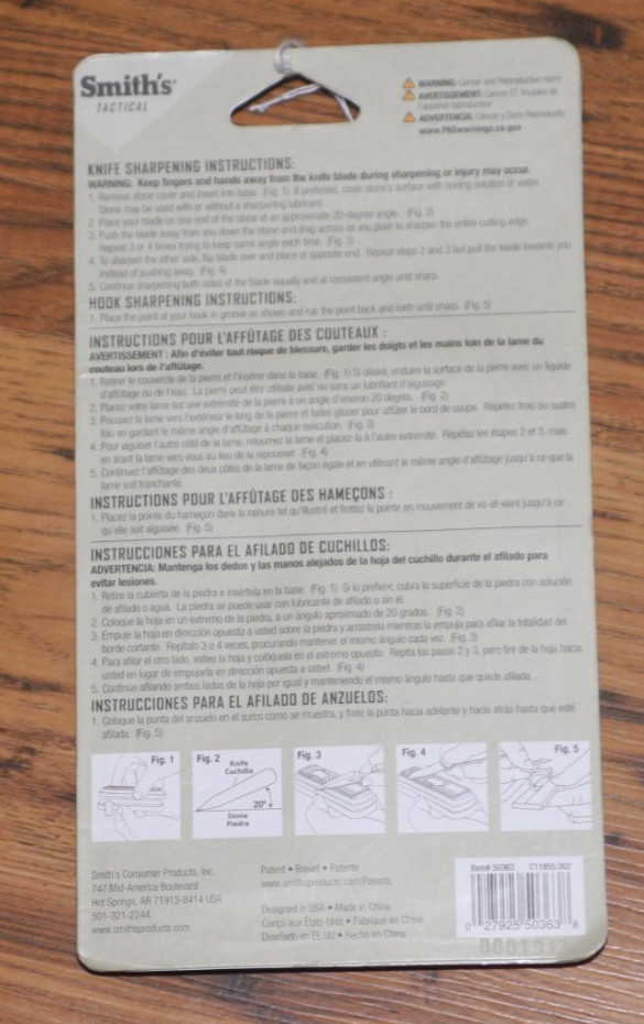 Smith's 4" Fine Diamond Sharpening Stone - Plastic cover - New