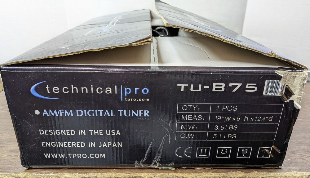 Technical Pro TU-B75 - Digital Stereo Tuner AM/FM - Rack Mount - WORKING