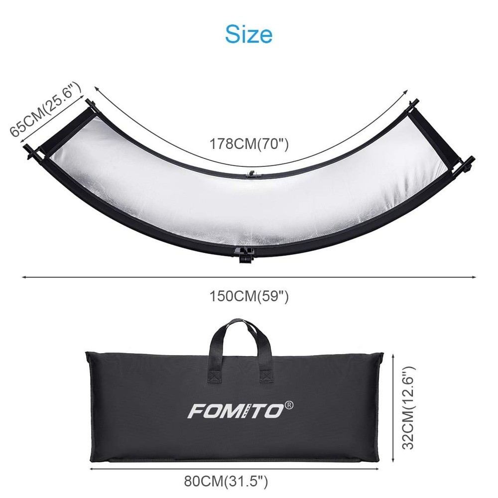 Light Reflector 70"x25.6"/178x65cm Arclight Curved Eyelighter Lighting Diffus...