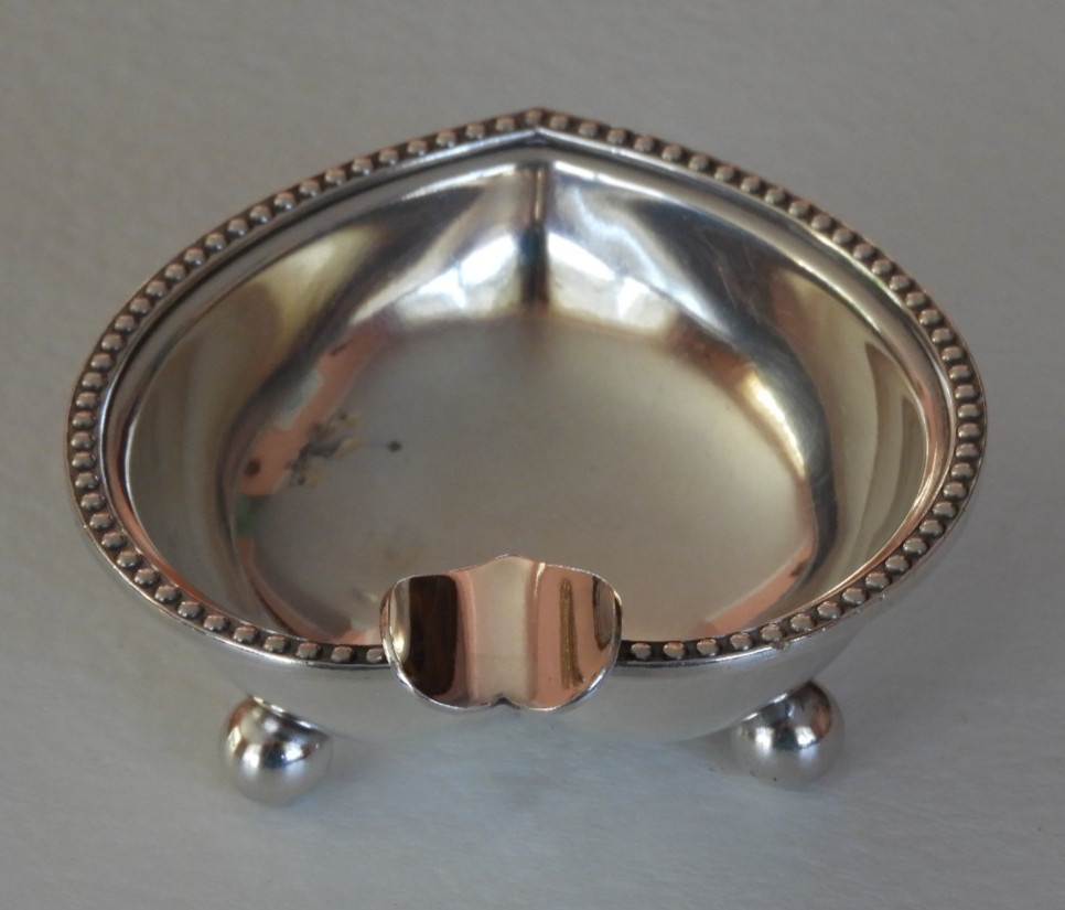 1960's Christian Dior Silverplate Heart Shape Pin Trinket Ring Dish