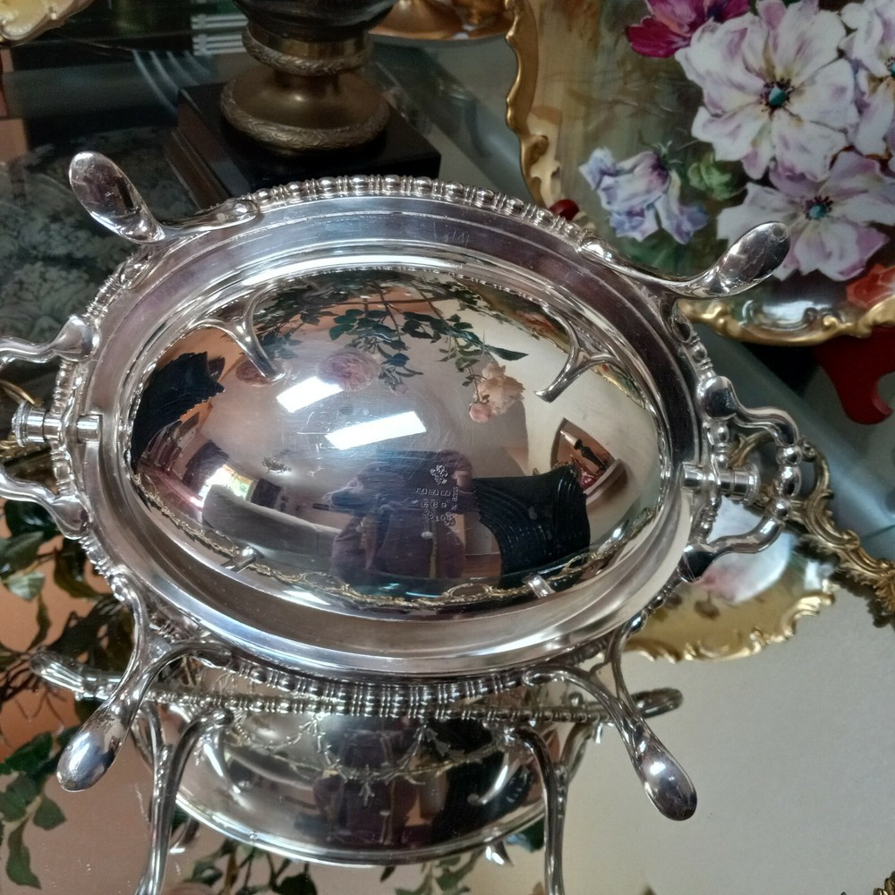 antique Silver Plate Serving Dish/Spoon