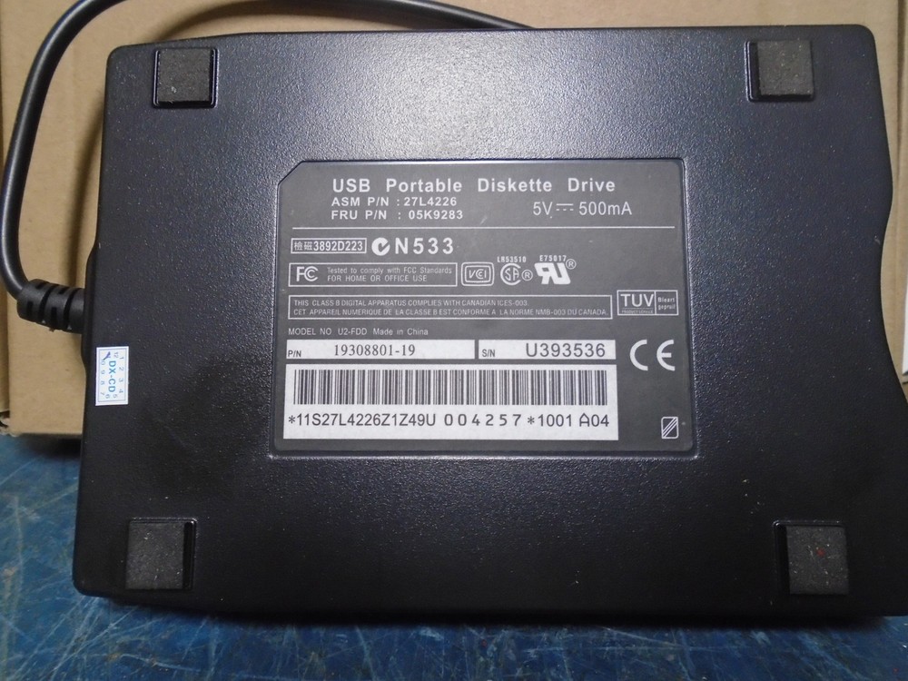 USB Portable Diskette Drive Black 19308801-19