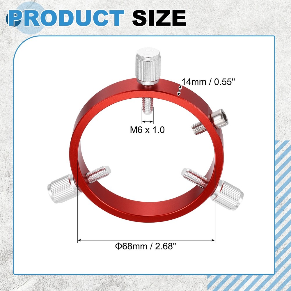 68mmD Adjustable Guiding Scope Rings, Metal Guide Scope Rings, Red