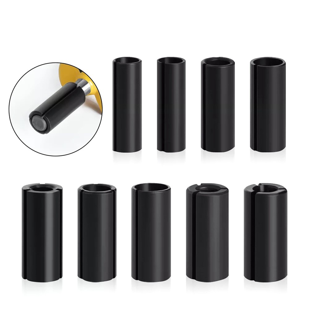 9Pcs Adapter Converter Router Collet Reduction Sleeve Tool Bit Connector