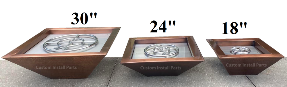 Solid Copper 26 inch Round Fire Pit Bowl Pool Fountain Waterfall Builders Series
