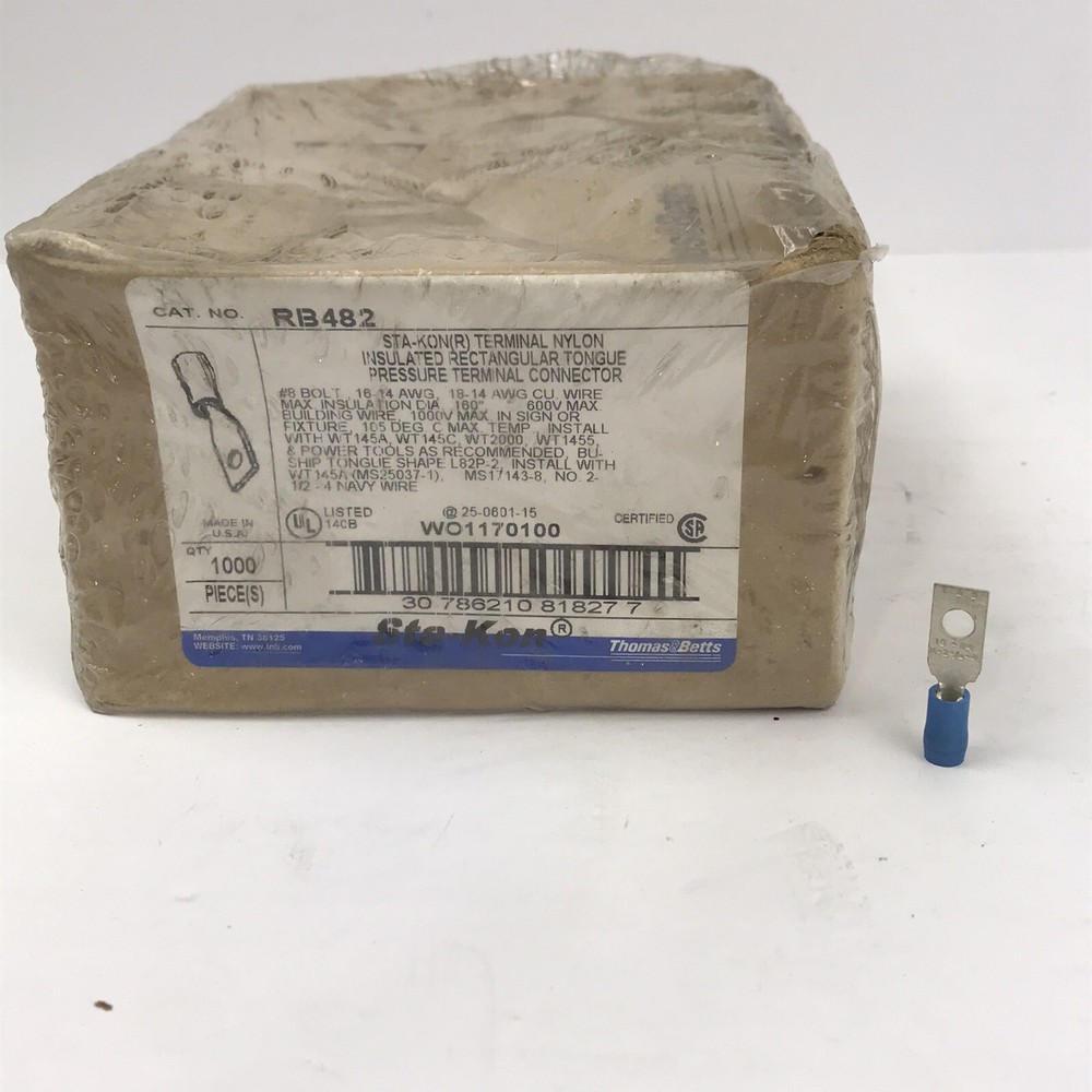 Thomas & Betts Sta-Kon RB482 Rectangular Tongue Crimp Terminal MS17143-11