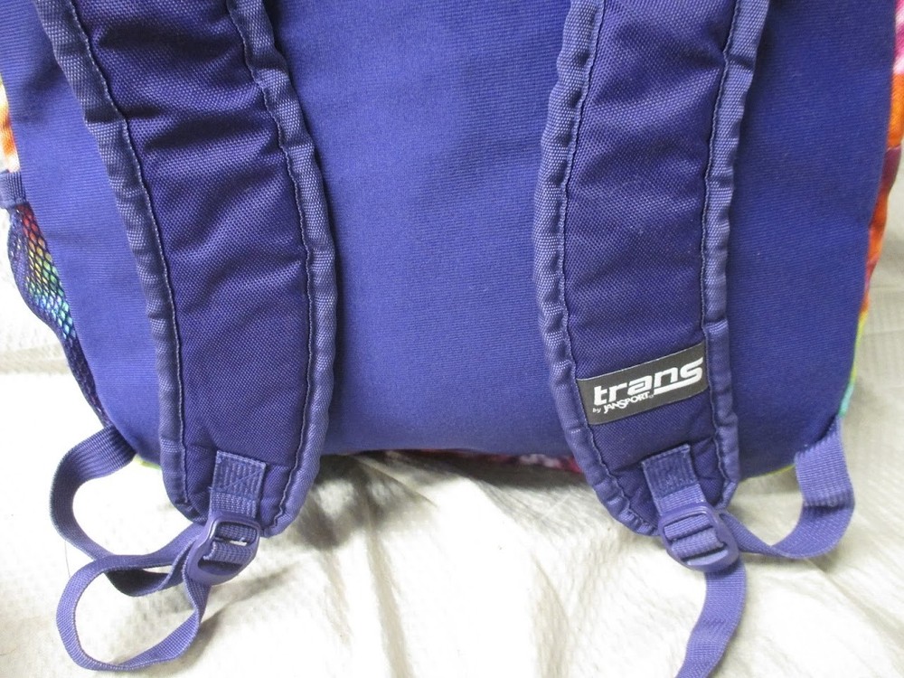 JANSPORT Tie Dye Trans Backpack Book Bag Multiple Compartments Vibrant Color
