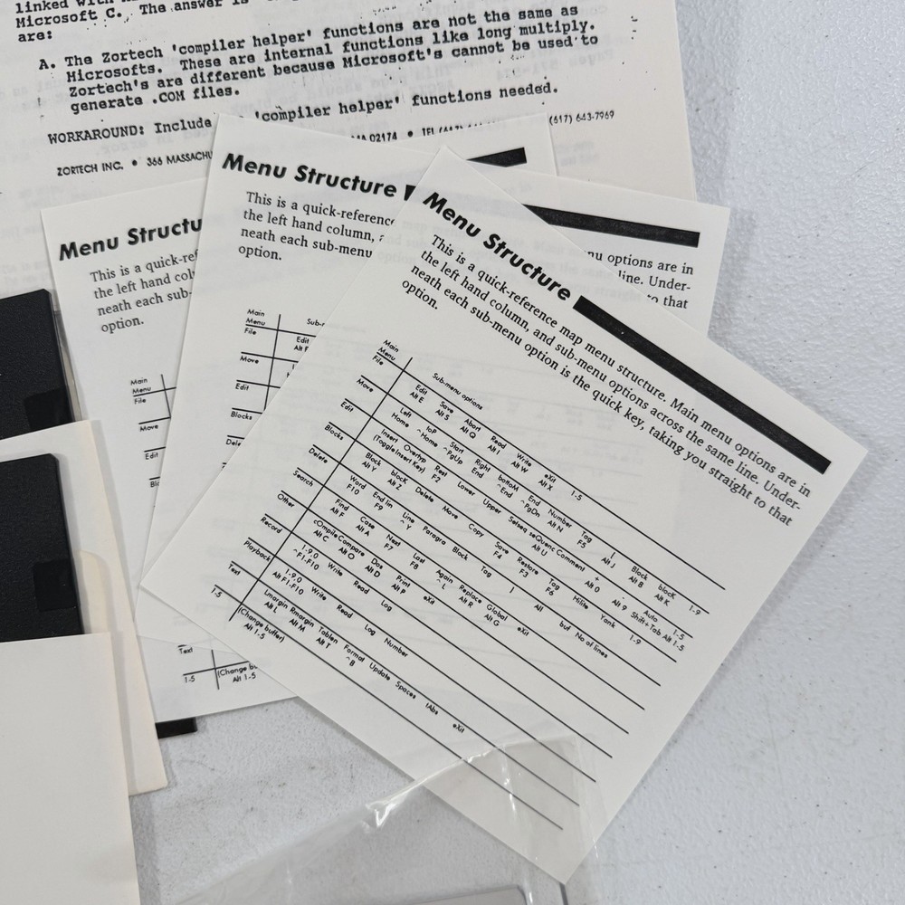 Zortech C++ v1.07 MS-DOS Compiler 5.25” Diskettes W/ Manual
