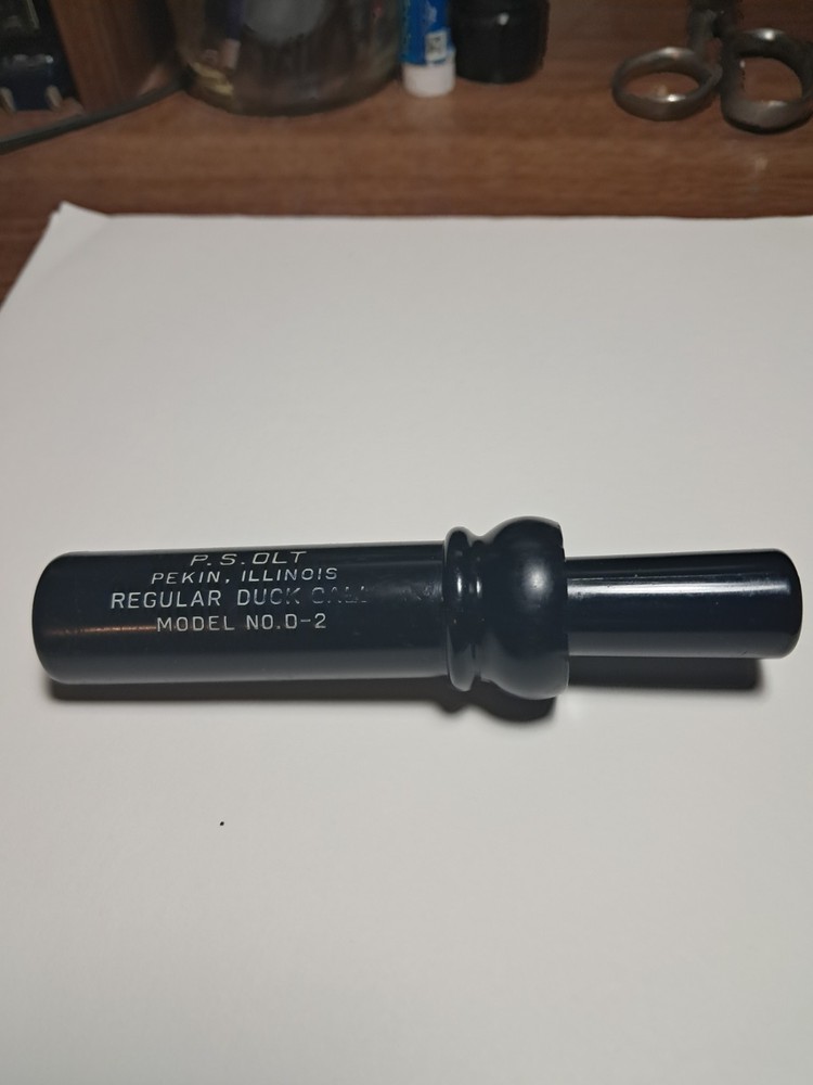 P.S. Olt D-2 Regular Duck Call Black Plastic, Pekin Illinois