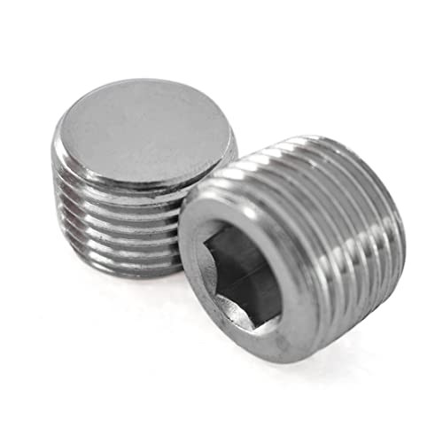 Internal Hex Countersunk Male Thread Pipe Plug Connector， 2PCS 1/2"NPT Male