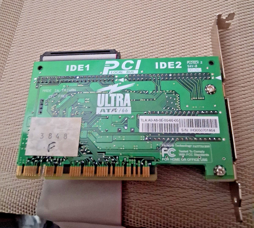 PROMISE TECHNOLOGIES IDE PCI CONTROLLER WITH 80 PIN SHIELDED IDE CABLE