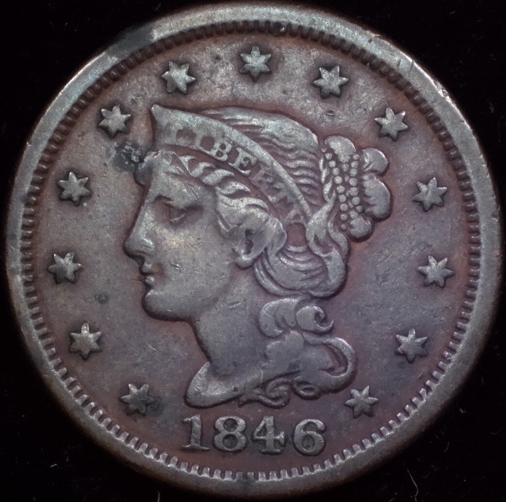 1846 Small Date Large Cent Ch. VF  (1080p Video)