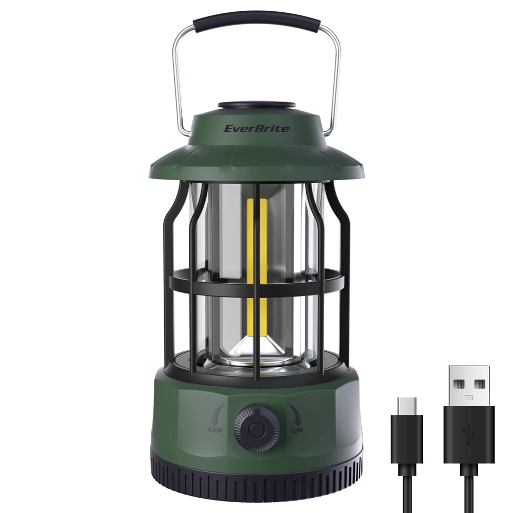 EverBrite LED Camping Lantern Stepless Dimming Switch USB C Rechargeable Lantern