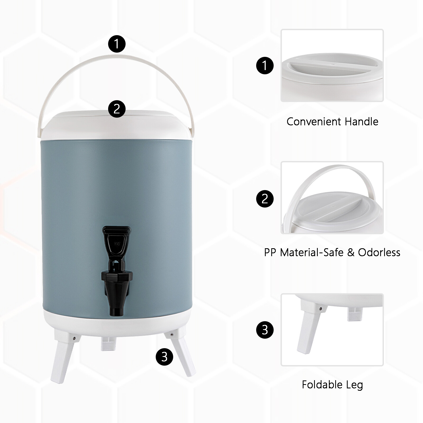 8L/1.9 Gallons Insulated Beverage Dispenser Thermal Hot & Cold Drink Dispenser