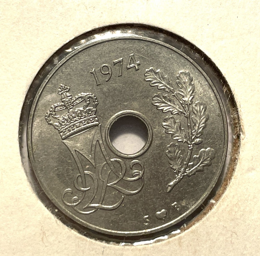Denmark 1974 25 Ore coin
