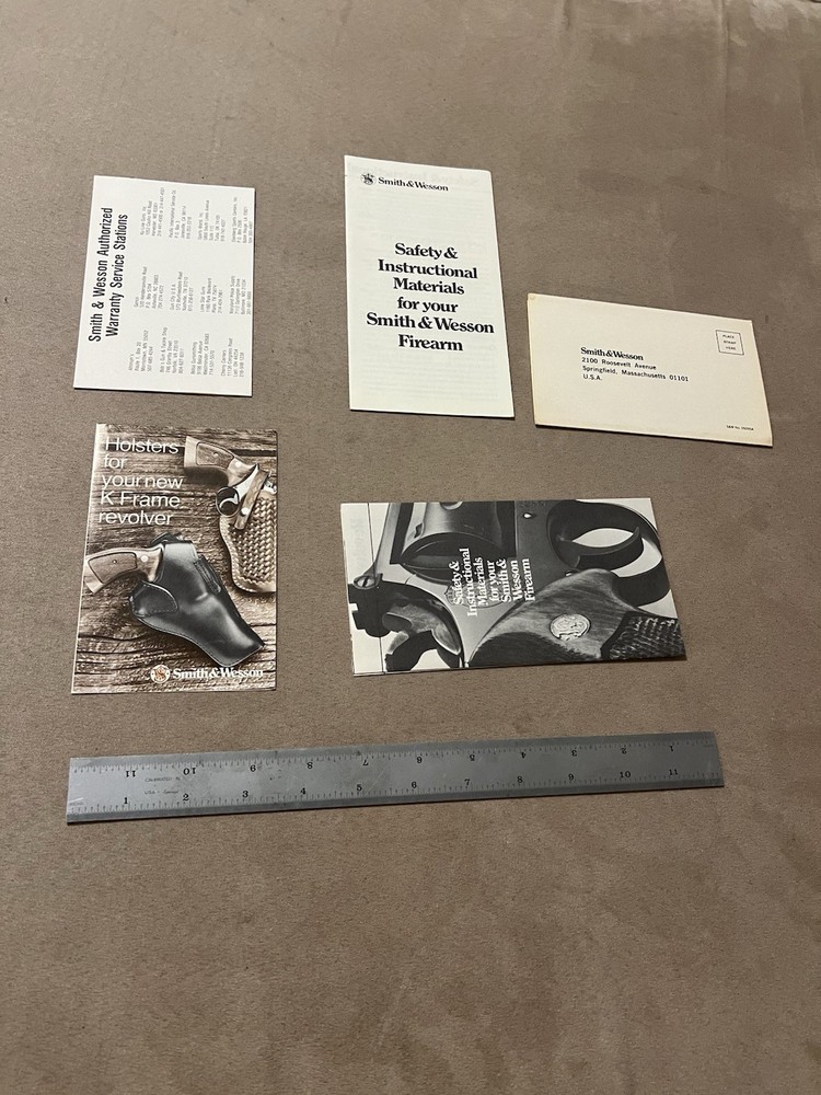 Factory Original Smith & Wesson K Frame Paperwork Set S&W - No Manual