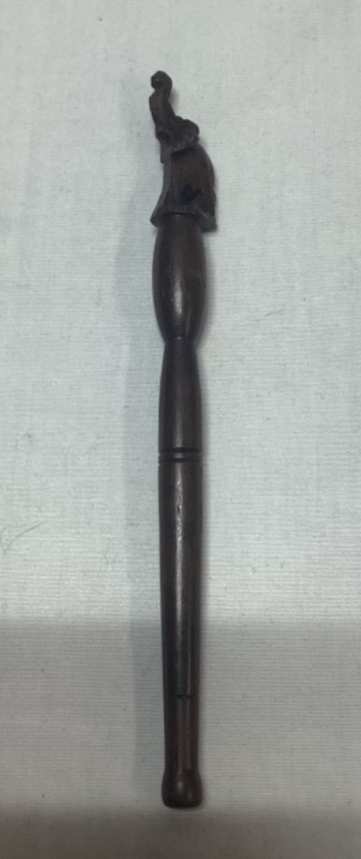 Set of 3 Hand-Carved African Elephant Ebony Wood Items Pen holders?