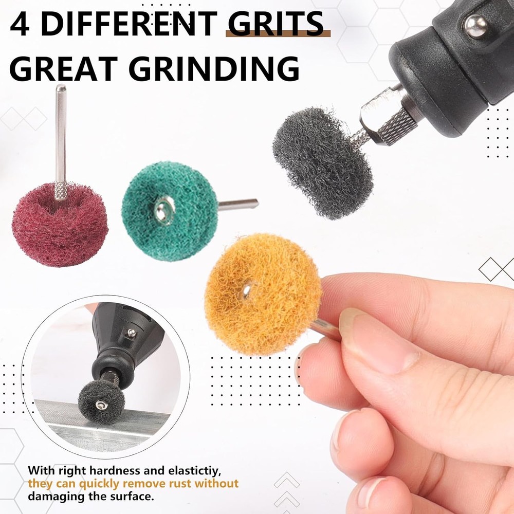 40 PCS Double-Layer Buffing Pads, Multi-Grit Abrasive Wheels...