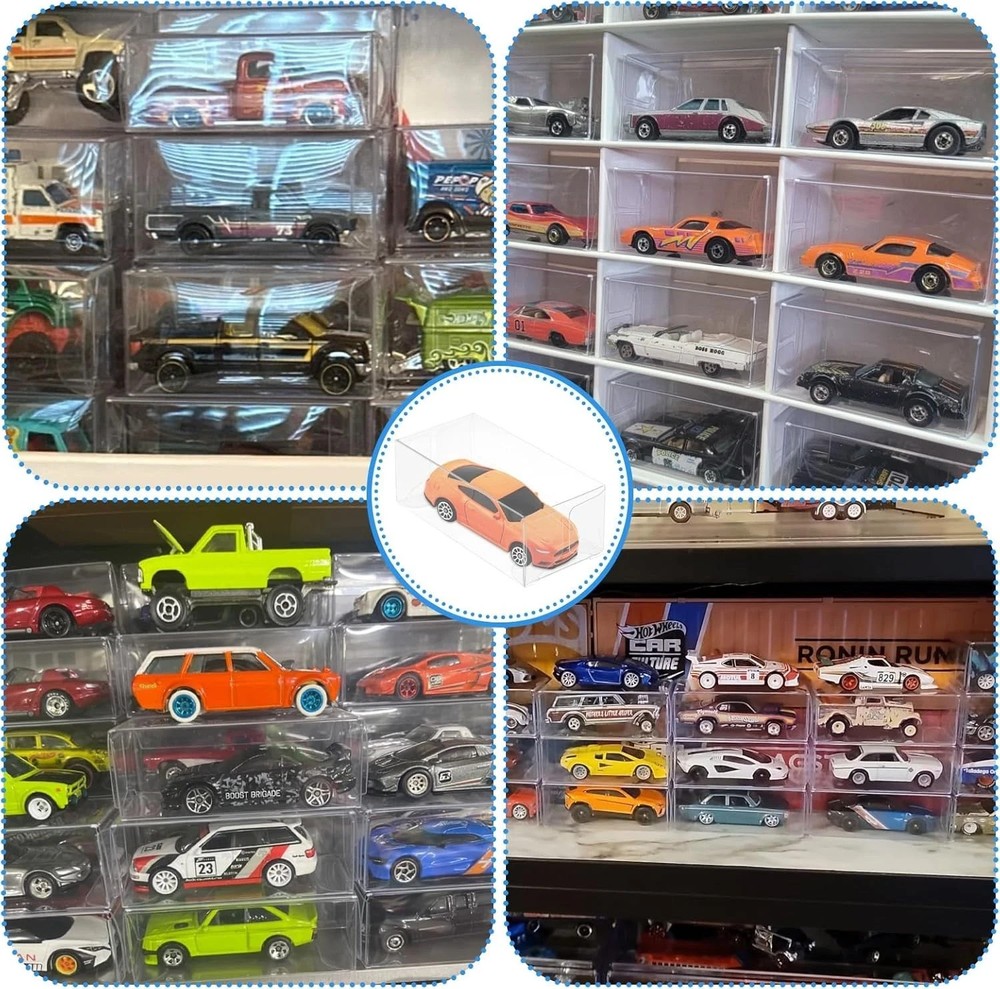 120 PCS 1/64 Display Case for Model Car,Clear Case,Storage Clear