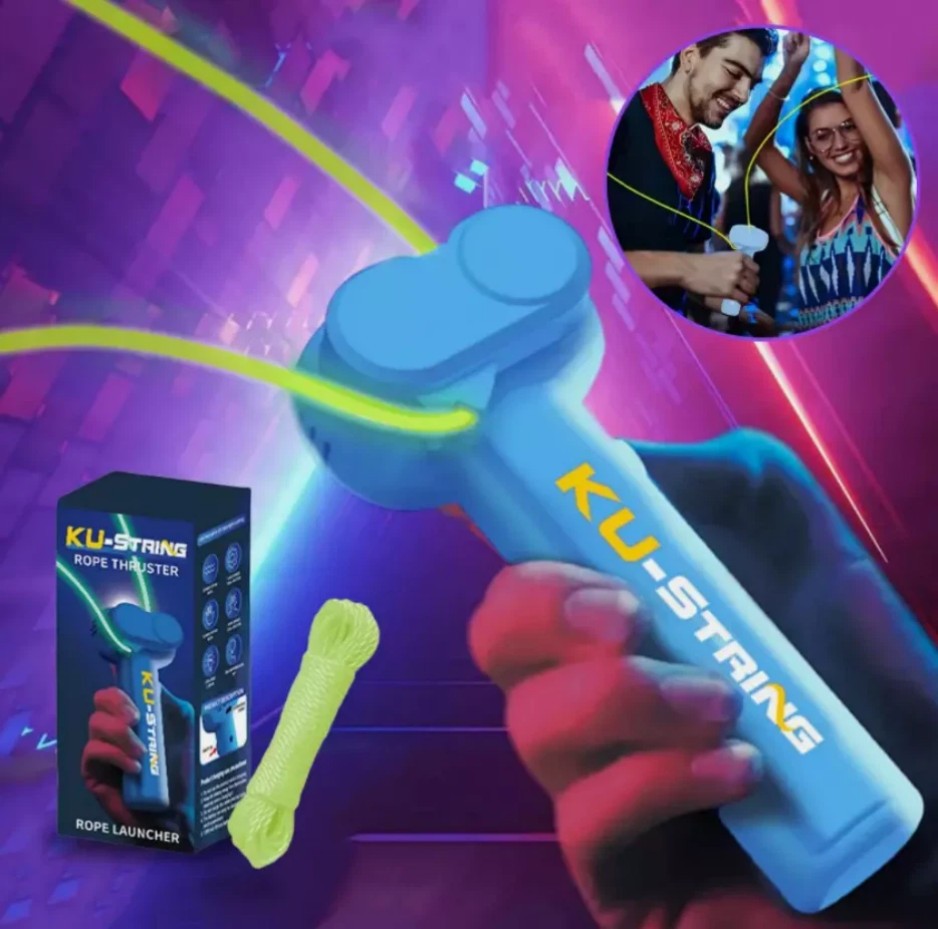Lasso String Shooter Loop Toy Handheld Zip Rope Launcher Propeller Toy US&**