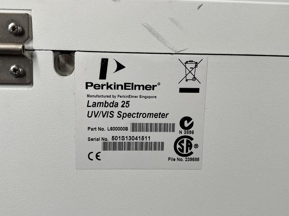 Perkin Elmer Lambda 25 UV/VIS Spectrometer L600000B
