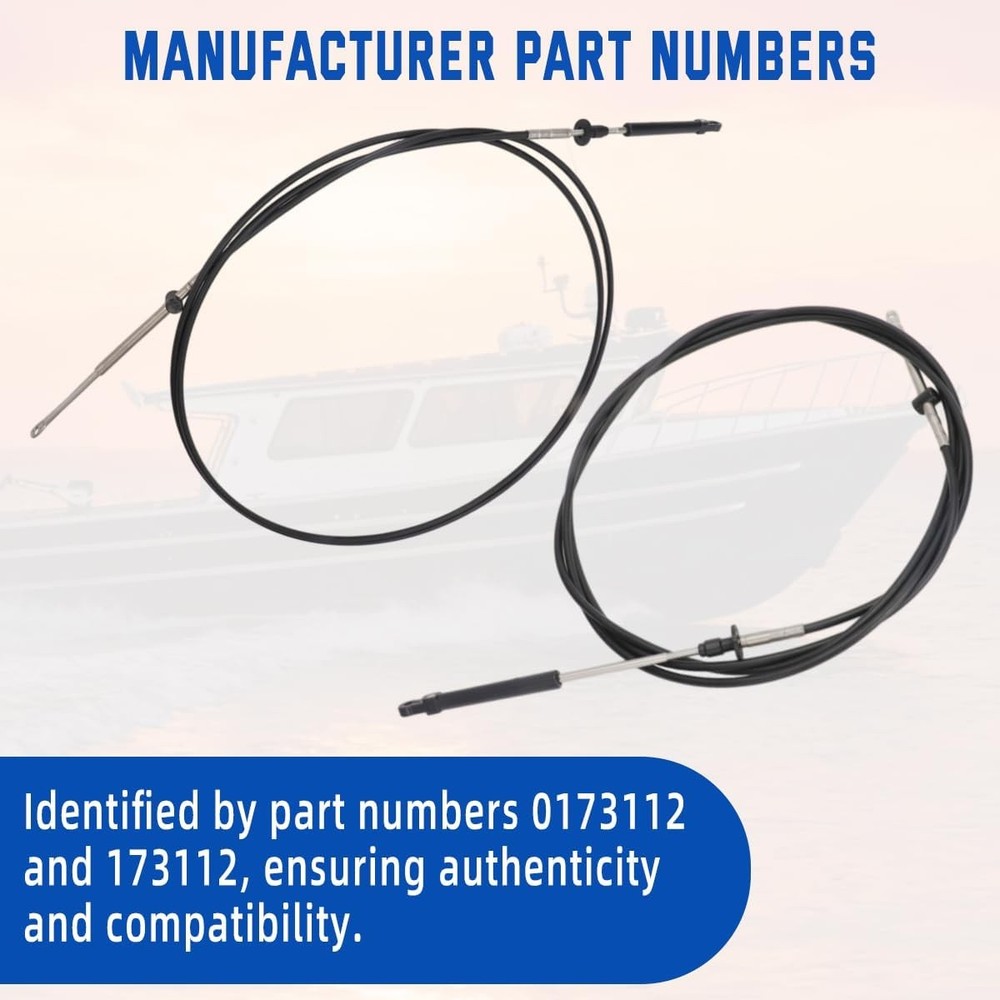 12ft Throttle Shift Remote Control Cables for Johnson Evinrude OMC from 1979