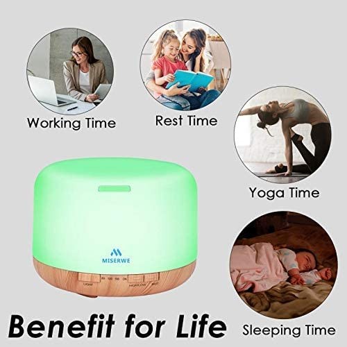 500ml Diffuser with Remote Control 1 Count (Pack of 1), A-yellow -