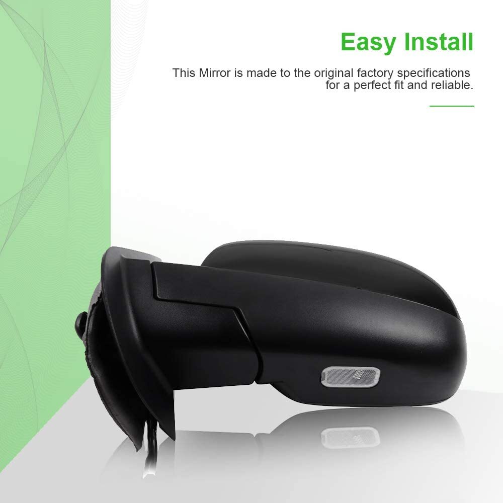 Power Fold Memory Heated Puddle light Arrow Signal Mirrors Fits 07-14 Chevy GMC