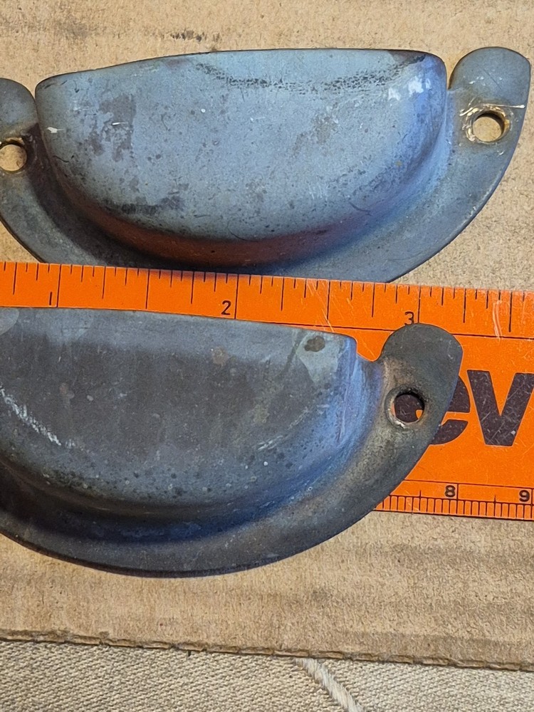 Lot Of 3 Vintage Solid Brass Bin/Drawer Pulls