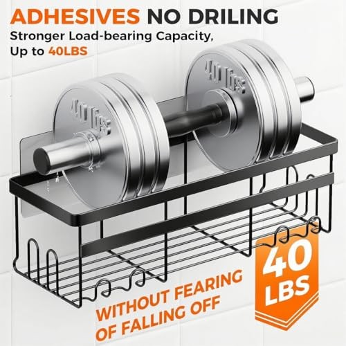 Self Adhesive Shower Caddy, 2-Pack No Drilling Rustproof Bathroom Style 3