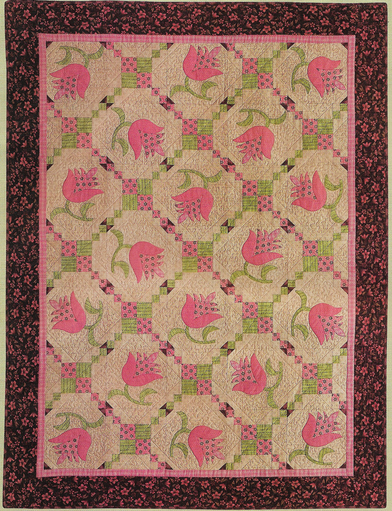 Tossed Tulips Quilt quilting pattern instructions