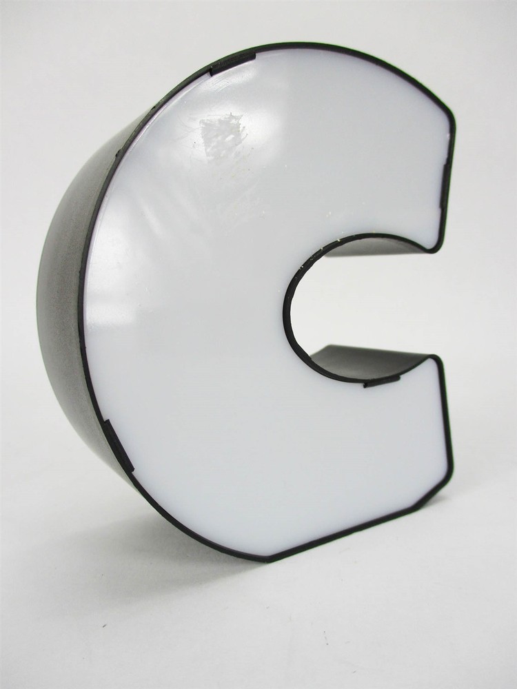 Letter C LED Light 4" Monogram Marquee Mini Tabletop Nightlight w/ 4-Hr Timer