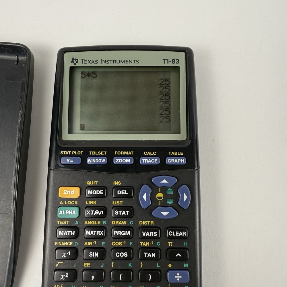 Texas Instruments TI-83 Handheld Graphing Calculator With Cover Tested Working