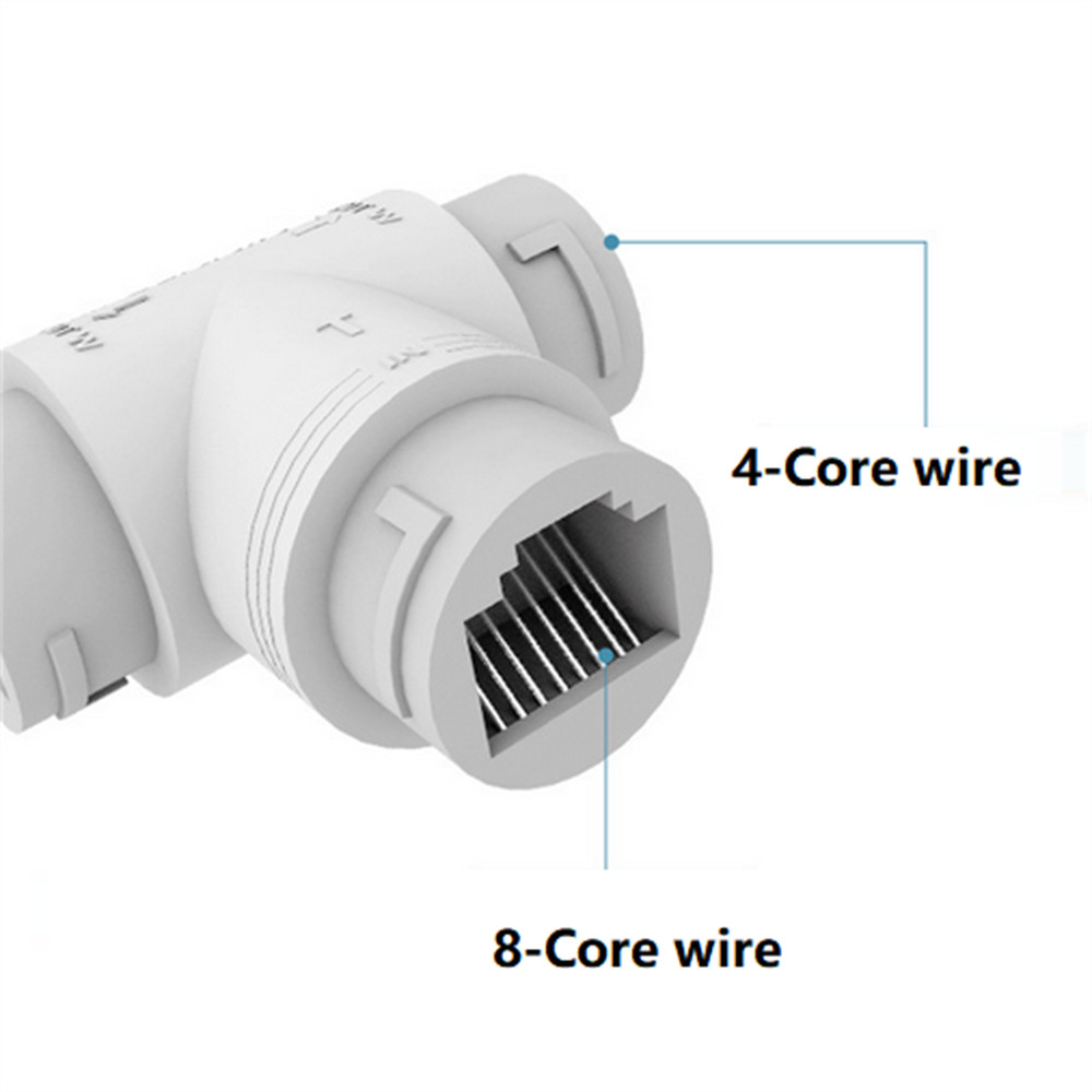 POE Splitter 2-in-1 Network Cabling Three-way RJ45 Adapter For Security Camera